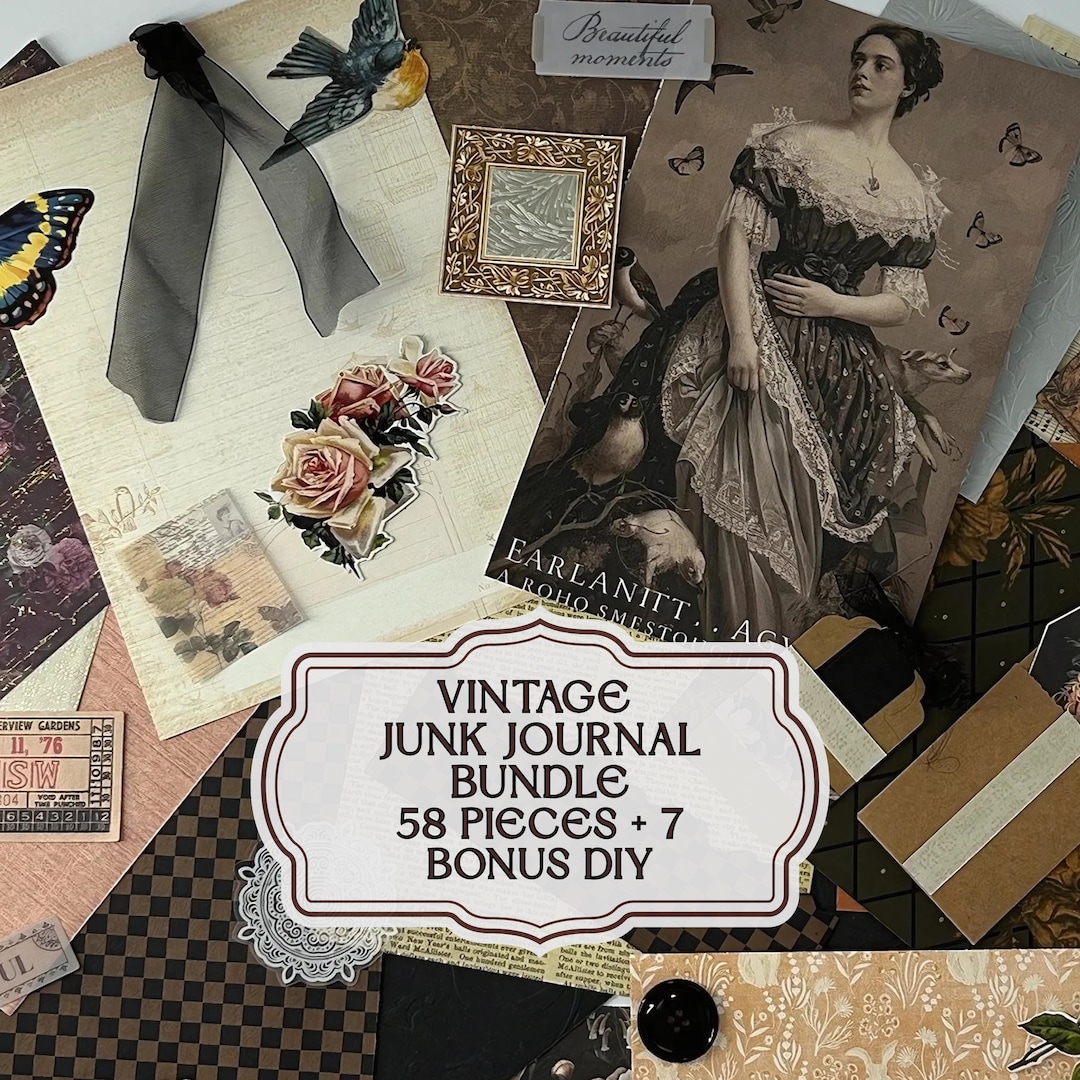 Retro Junk Journal Ephemera Bundle Junk Journal Victorian Handmade ...