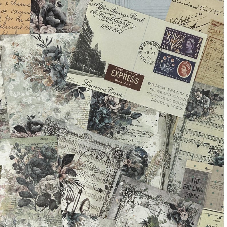 Victorian Ephemera Junk Journal Kit: Vintage Scrapbook Paper Set - Etsy