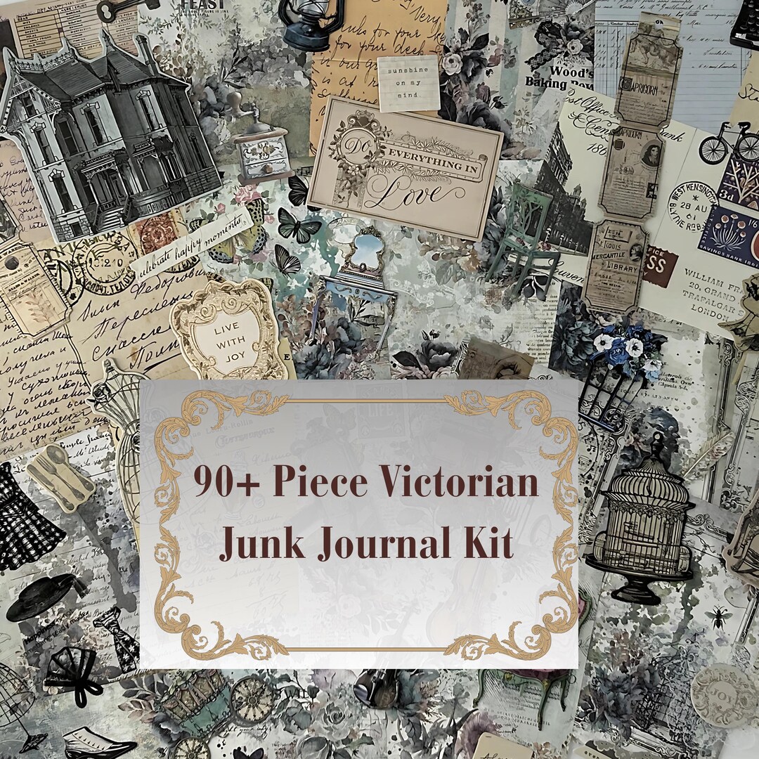 Victorian Ephemera Junk Journal Kit for Crafting Paper Set Vintage ...
