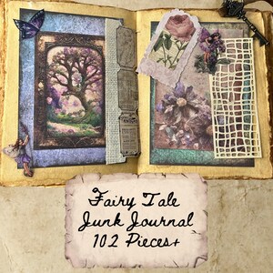 Fairy Journal Kit Craft Supply Paper Craft Decoration Pack Journal Element Vintage Style Butterfly Theme Mystical Art Journal Making Memory