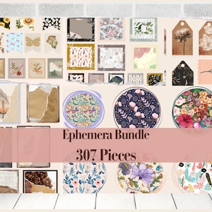 Boho Junk Journal Ephemera: Digital Tag Kit (307 Piece Digital Download)