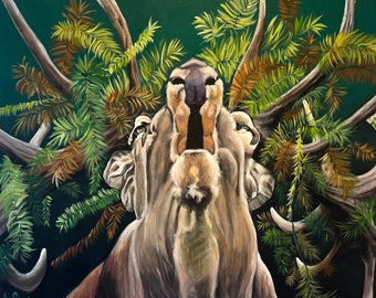 Original acrylic painting of an Elk