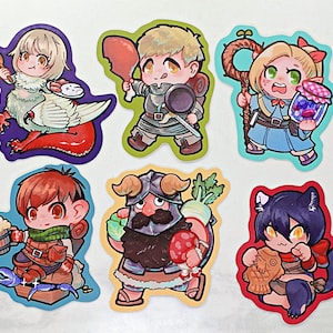 Delicious in Dungeon/Dunmeshi Stickers - 2.5 in - Laios, Marcille, Chilchuck, Senshi, Falin, Izutsumi