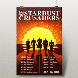 Stardust Crusaders Tour Poster Print - 12&quot;x18&quot;