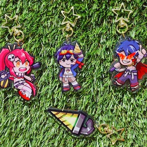 Gurren Lagann Keychain - 2.5 &quot; Acrylic - Yoko, Kamina, Simon, Drill