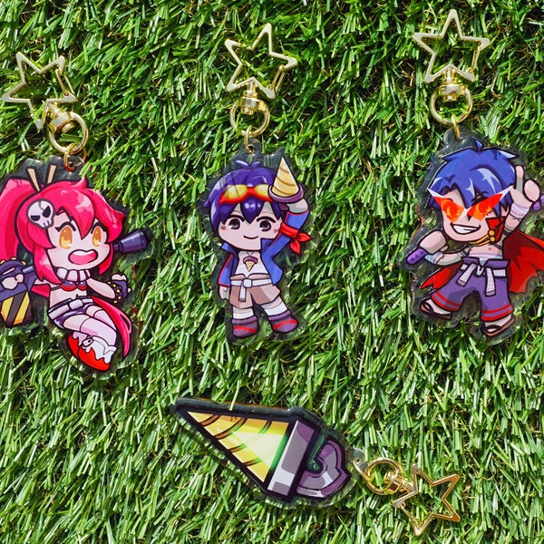 Gurren Lagann Keychain - 2.5 " Acrylic - Yoko, Kamina, Simon, Drill