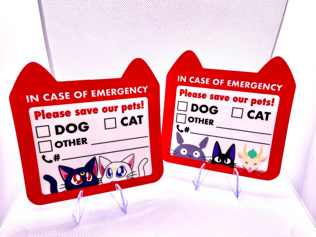 Save Our Pets Window Cling Anime Style Sailor Moon Etsy