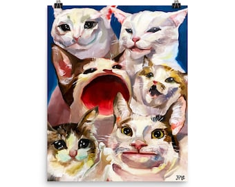 Meme Cat Canon 1 PRINT from Oil Painting (2021, Original Piece)