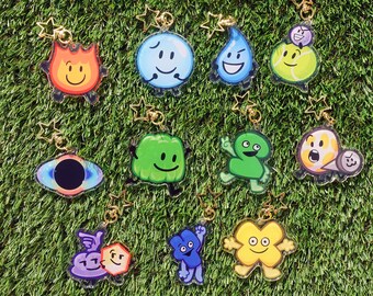 BFDI キーチェーン - 2.5インチ アクリル - ファイアリー、バブル