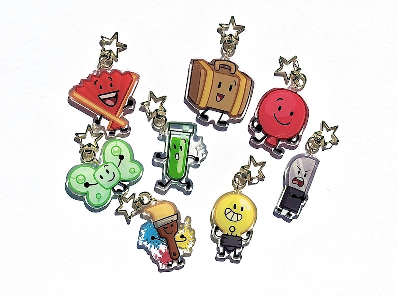 Inanimate Insanity Keychains - Fan, Test Tube, Bot, Suitcase, Balloon ...