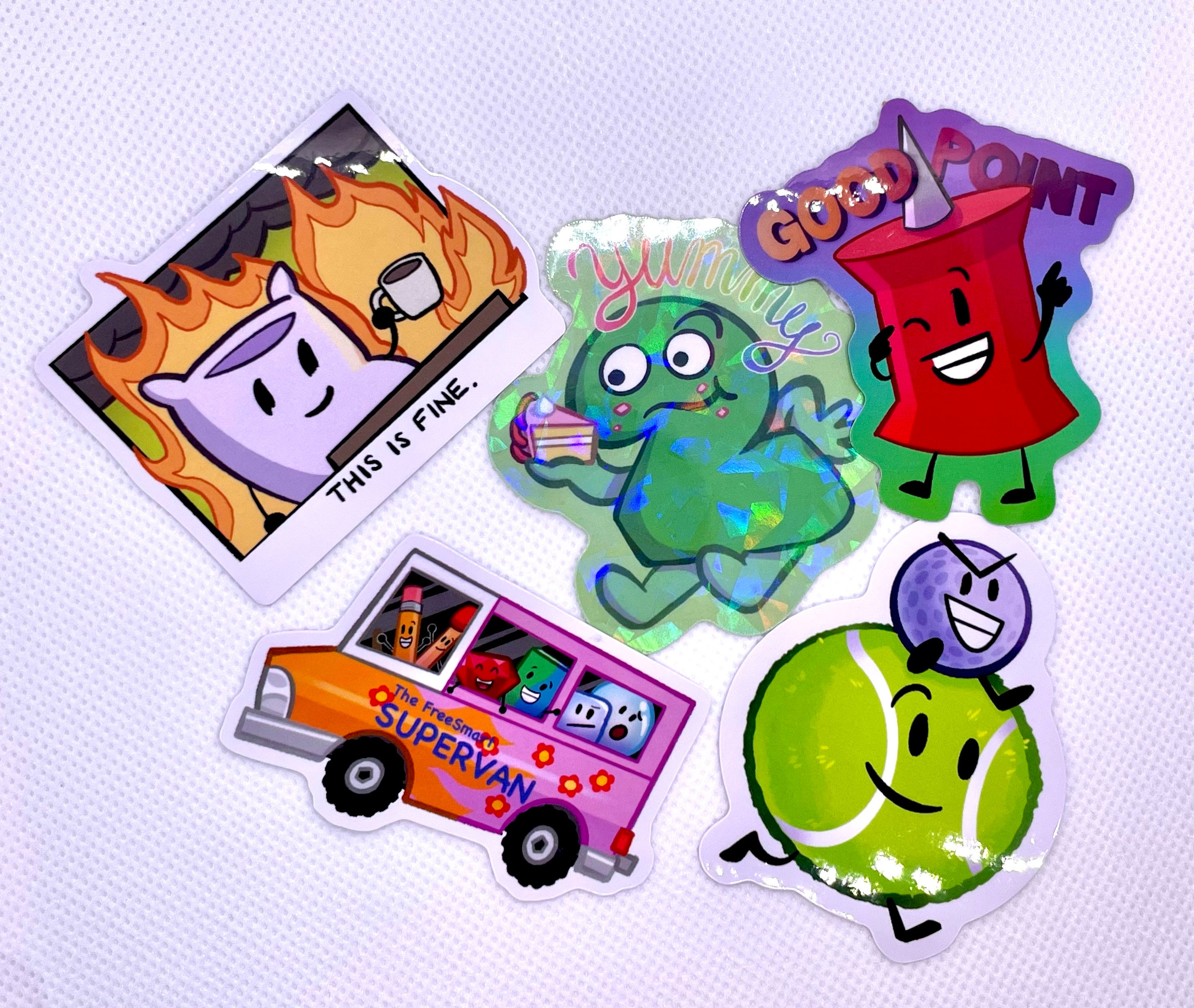 Battle for Dream Island HAVE COTS Sticker Pack Bfb Fan Art Bfdi Leafy BFDI  Teardrop Bfdi Ruby Bfdi Gelatin Bfdi Bubble Bfb 