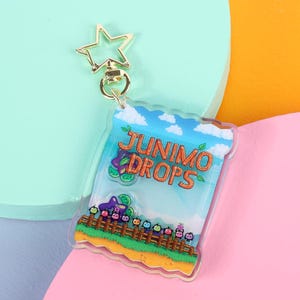 Stardew Valley &quot;Junimo Drops&quot; Acrylic Shaker Keychain