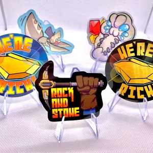 Stickers vinyles 2,5 pouces - Deep Rock Galactic - Rock and Stone !
