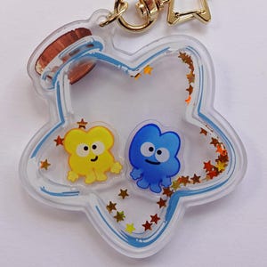 Four & X Star Bottle - BFDI - Shaker Keychain - 2.5&quot;