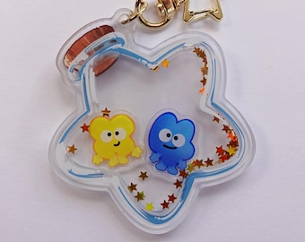 Four & X Star Bottle - BFDI - Shaker Keychain - 2.5"