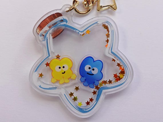 Four & X Star Bottle - BFDI - Shaker Keychain - 2.5