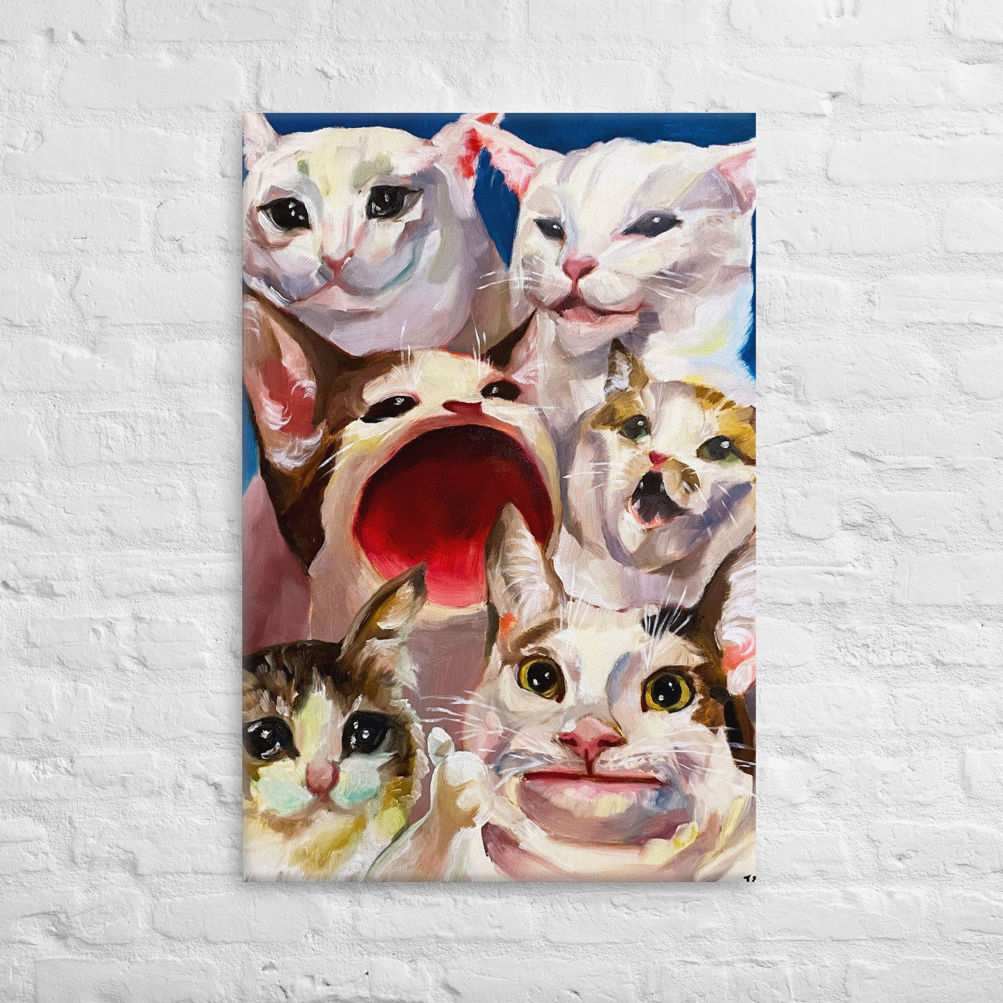 Smiling Beluga Cat Meme Face Photographic Print for Sale by