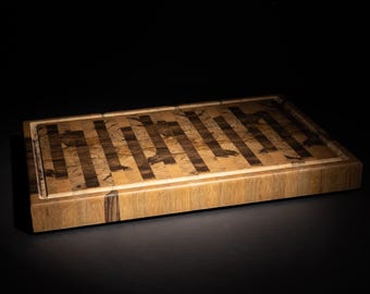 Tagliere in legno di Limba nero inciso al laser, 19 x 13 x 1,75 pollici