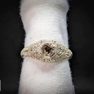 Vintage Inspired, Art Nouveau Oregon Sunstone Ring, 925 Sterling Silver