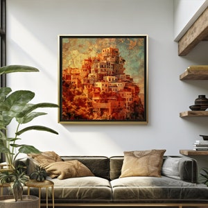 Hillside on Crete. Framed Print. A stunning painting of a hillside on the island of Crete. Multiple sizes for this large print.
