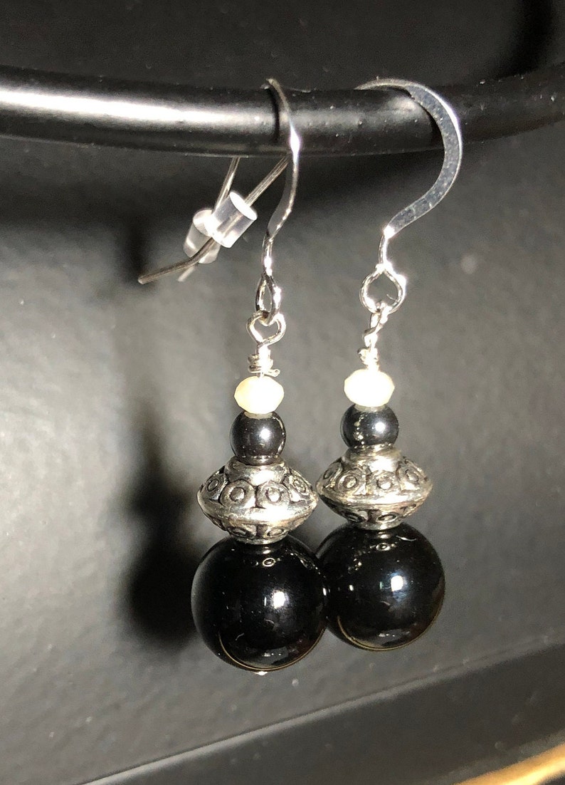 Classic Looking Black Onyx Earrings Sundance Style Earrings - Etsy
