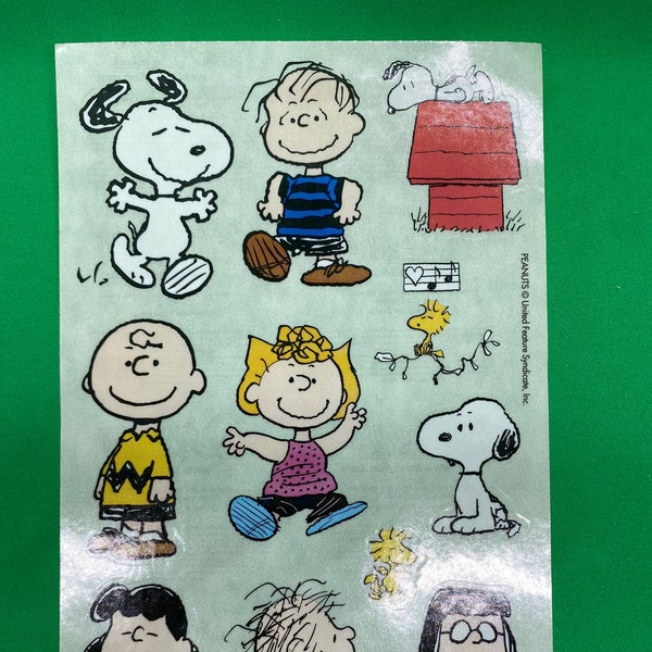 Sandylion Peanuts Stickers MAXI Sheet - Snoopy Linus Charlie Brown Lucy Pig Pen Woodstock