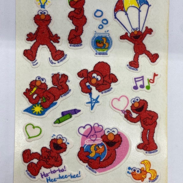 Sandylion FUZZY Elmo Small Maxi Sheet Stickers -  Sesame Street - 1 Sheet