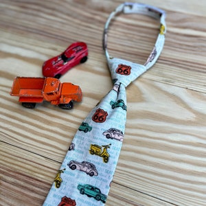 Boys tie, necktie for toddler, truck necktie for kid, bowtie for boys, toddler formal wear, cars and trucks tie, birthday tie for child