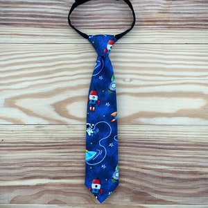 Boys necktie, Outer space tie, Rockets and Astronaut tie for boys, galaxy, toddler accessories, Adjustable necktie for kid, formal wear