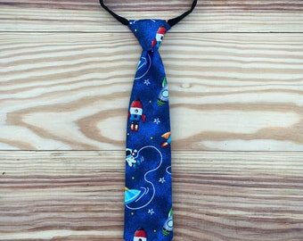 Boys necktie, Outer space tie, Rockets and Astronaut tie for boys, galaxy, toddler accessories, Adjustable necktie for kid, formal wear