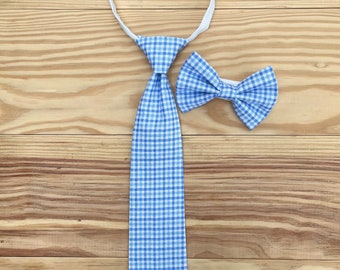 Boys tie, Plaid bow tie, Toddler tie for boy, Blue tie for toddler, Bowtie for baby's first birthday, formal event, church, weddings