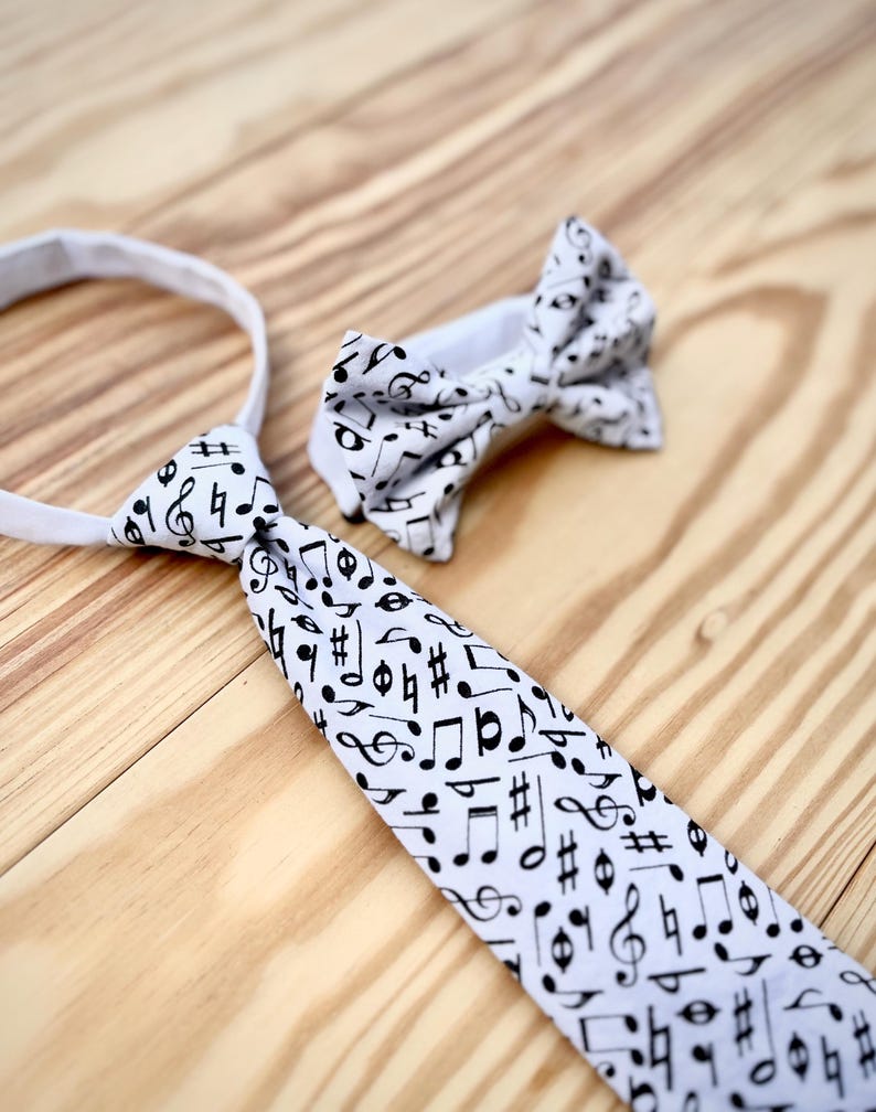 Music Tie for Boys, Music Notes Bowtie, Necktie for Music Recital ...
