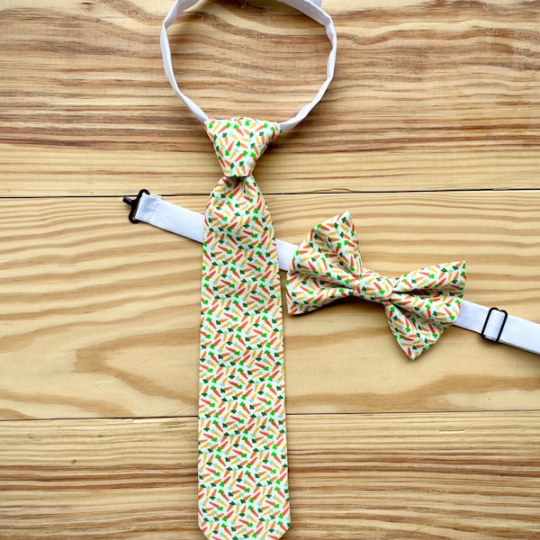 Easter bowtie toddler, Spring ties for boys, Easter outfit toddler boy, Carrot tie, Cute bow tie for spring photoshoot, Church tie