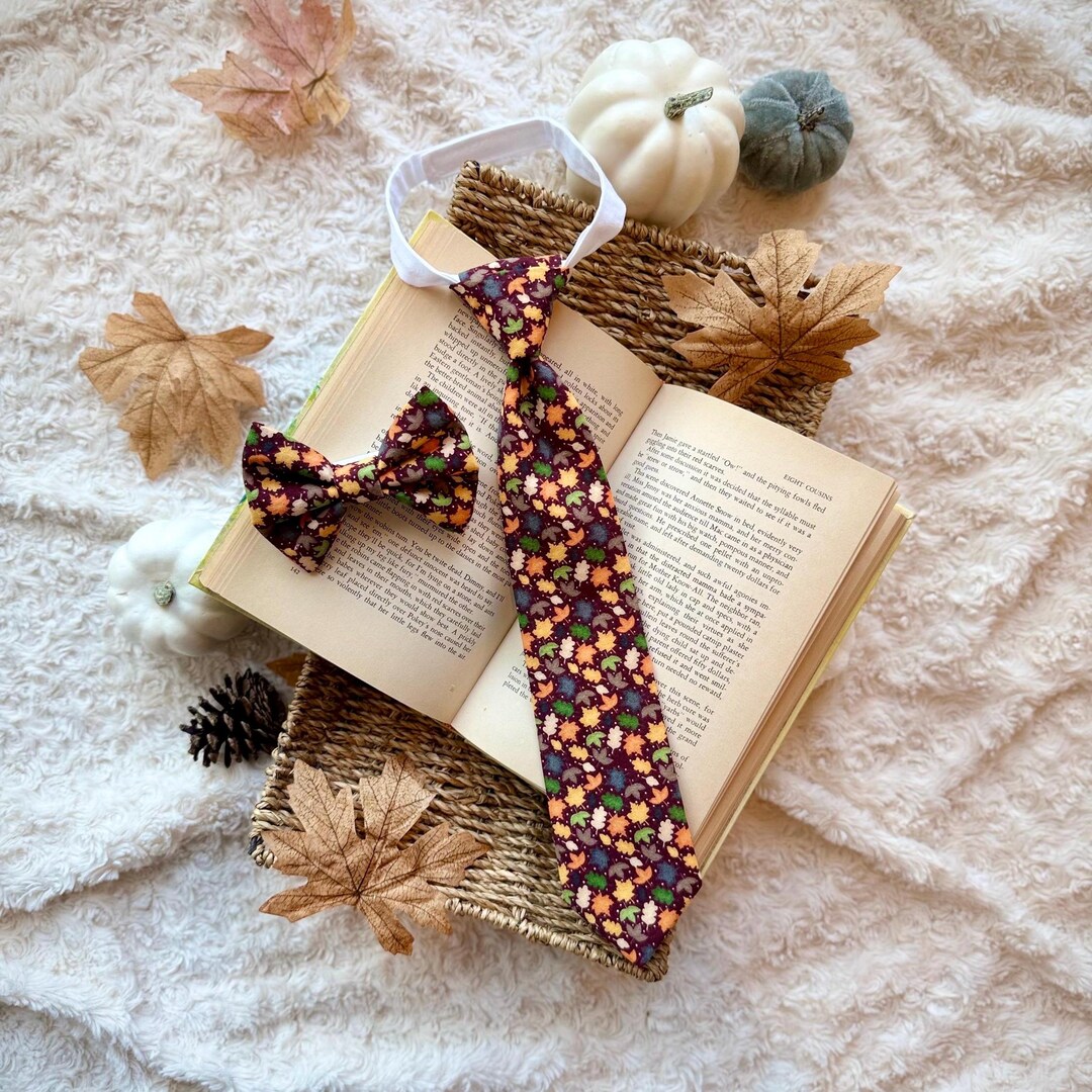 Boys Fall Tie, Orange Tie for Boy, Thanksgiving Toddler Apparel ...