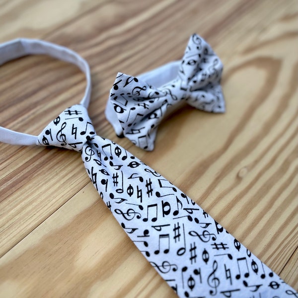 Music tie for boys, Music notes bowtie, Necktie for music recital, Choir gift for students, Gift for band player, Formal wear, Music apparel