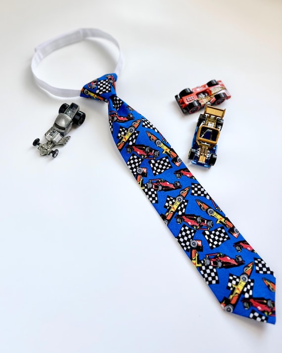Race Car tie for boy, Toddler tie, Racing themed birthday, Race car gift for boy, Cute Boy Vehicle apparel, 2 Fast, Formal church clothing