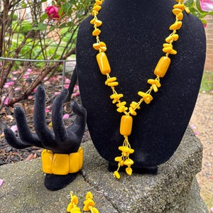 Tagua Nut Set, Necklace, Earrings, and Bracelet.