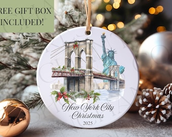 NYC Christmas Ornament 2025: Handmade Ceramic New York City Keepsake