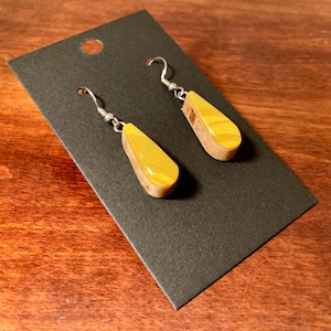 Sundrops – Upcycled Snowboard Dangle Earrings