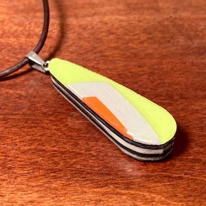 Skyward – Reversible Upcycled Downhill Alpine Ski  Charm Pendant Adjustable Necklace