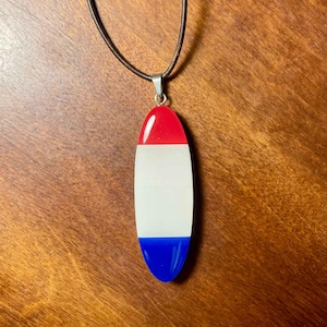 USA – Upcycled Downhill Alpine Ski  Charm Pendant Adjustable Necklace