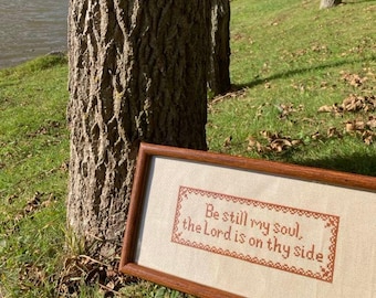 Be Still My Soul Cross Stitch Pattern: Christian Needlepoint (PDF)