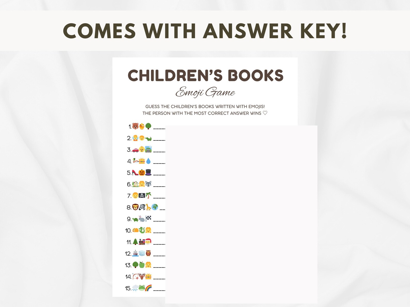 Children's Book Emoji Pictionary Game, Pink Baby Shower Activity ...