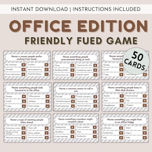 Office Friendly Feud, Office Party Games, Printable Office Family Feud, Work Party Family Feud, Team Building Group Game, Funny Party Games