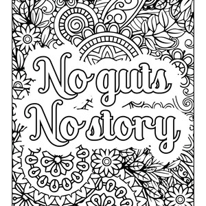 40 Inspirational Quotes Printable Coloring Pages- Digital Download -Coloring book pages- adult coloring print from home