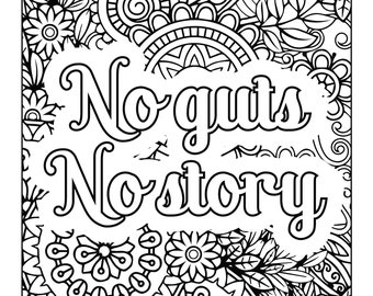 40 Inspirational Quotes Printable Coloring Pages- Digital Download -Coloring book pages- adult coloring print from home