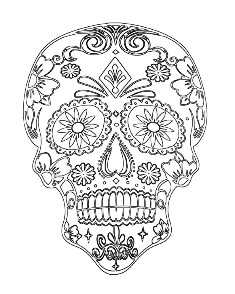 50 Skull Printable Coloring Pagesskeleton Coloring Digital Download