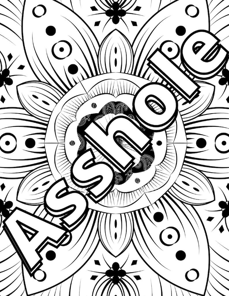 50 Swear Word Printable Coloring Pagesswear Word Coloring Digital