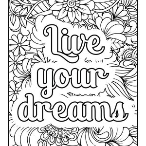Digital Download -Coloring book pages- 40 Inspirational Quotes Printable Coloring Pages-adult coloring print from home