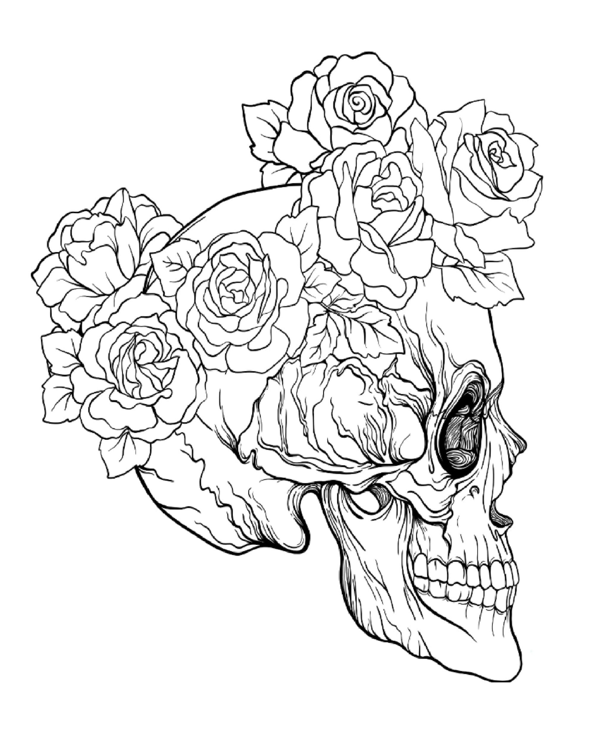 50 Skull Printable Coloring Pages-skeleton Coloring Digital Download ...